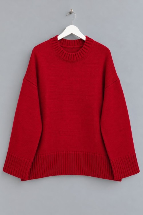 Oversize Pinterest Kazak Kırmızı