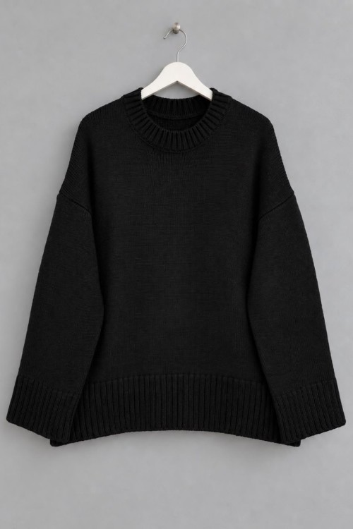 Oversize Pinterest Kazak Siyah