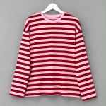 Çizgili Sweatshirt Pembe