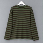 Çizgili Sweatshirt Yeşil