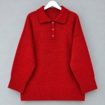 Polo Yaka Pinterest Kazak Kırmızı